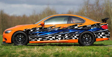 Load image into Gallery viewer, 3D Racing flag Car wrap Flag Car vinyl, Car vinyl full color tribal Checkered flag decal, Full color Car side graphics sticker, car décor