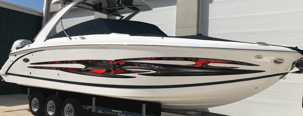 Full Color Yacht Graphics, Speed boat Vinyl Sticker, Boat Graphics Decals, Super Boat Wrap, Boat Side Wrap, One part mirrored