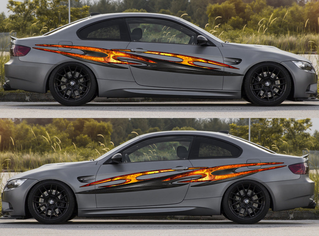 Tribal street racing graphic, Car wrap design, Full car wrap, Wrap for cars, Truck side graphics, Stickers for sport cars, One part mirrored