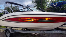 Load image into Gallery viewer, 3D Tribal Boat Graphics, Watercraft Sticker Design, Ripped Metal Full Color Speed Boat Decal, Boat Side Wrap Vinyl Sticker, Boat Side Wrap