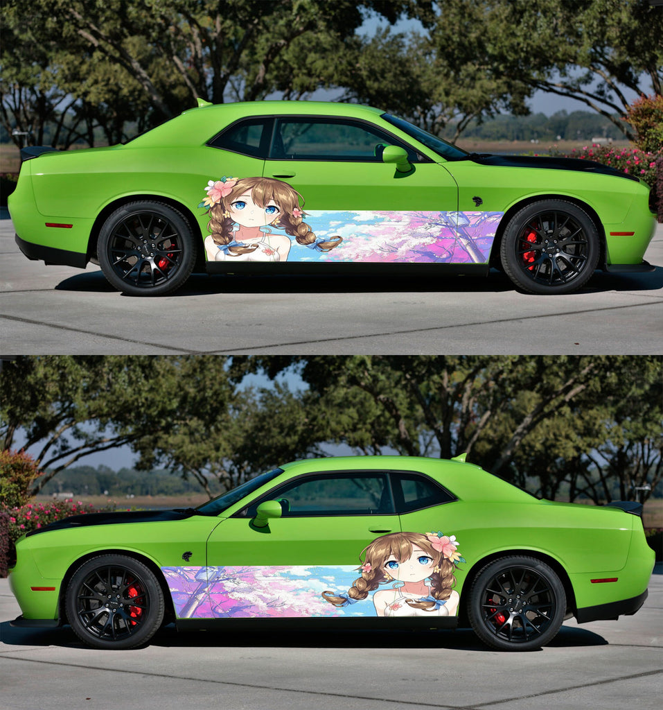 ANIME, Manga, Anime Car Stickers, Japanese Car Decals, Anime Girl Tattoo Car, Sticker Sport Car, Cast Vinyl Wrap, Large Vehicle Graphics