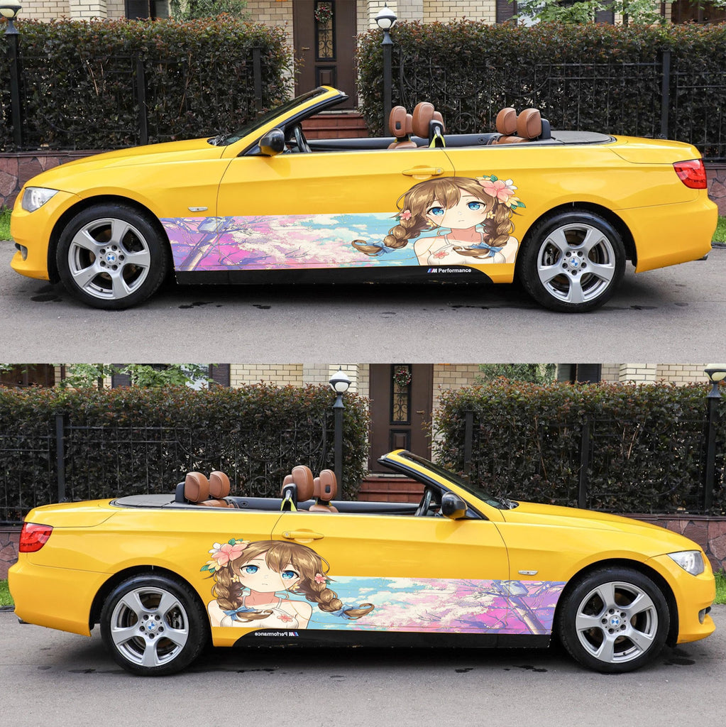 ANIME, Manga, Anime Car Stickers, Japanese Car Decals, Anime Girl Tattoo Car, Sticker Sport Car, Cast Vinyl Wrap, Large Vehicle Graphics
