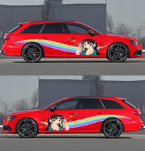 Load image into Gallery viewer, Manga decal, Anime Car Stickers, Japanese Livery, Large Size Color Anime Car Decals, Anime Girl Tattoo Car, Japan Character Side Car Wrap