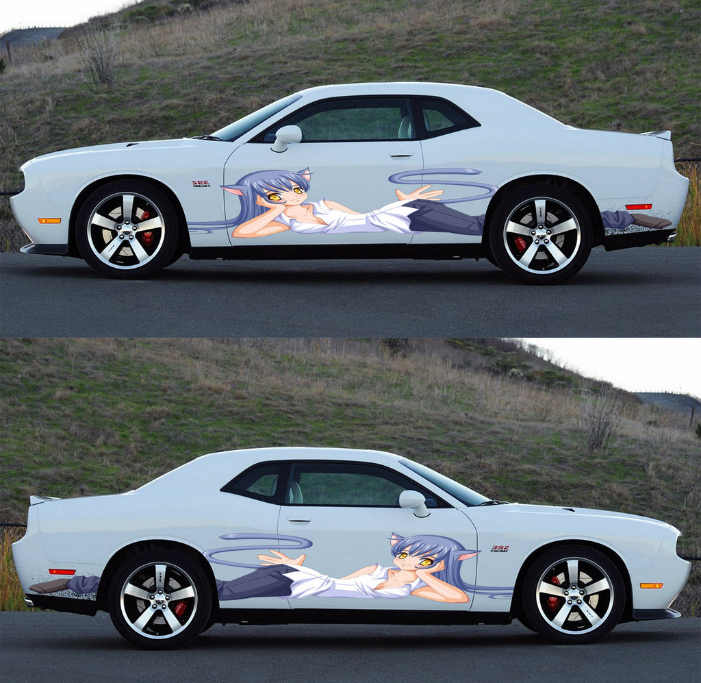 ANIME, Manga, Car Livery Graphics, Sexy Anime, Large Size Color Anime Car Decals, Manga Theme Side Car Wrap, Cast Vinyl Wrap