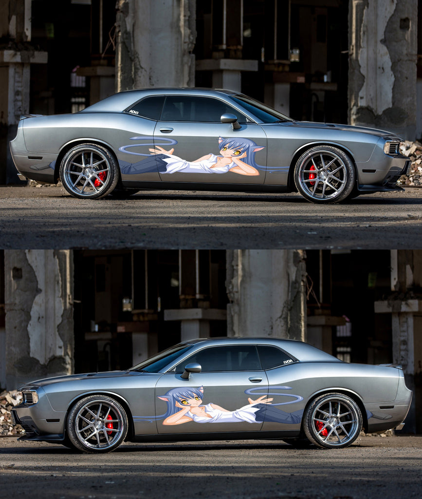 ANIME, Manga, Car Livery Graphics, Sexy Anime, Large Size Color Anime Car Decals, Manga Theme Side Car Wrap, Cast Vinyl Wrap