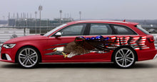 Load image into Gallery viewer, American pride Full color Car side graphics, Tribal 3D Bold Eagle street racing graphic, USA Flag Car vinyl US eagle Car side graphics