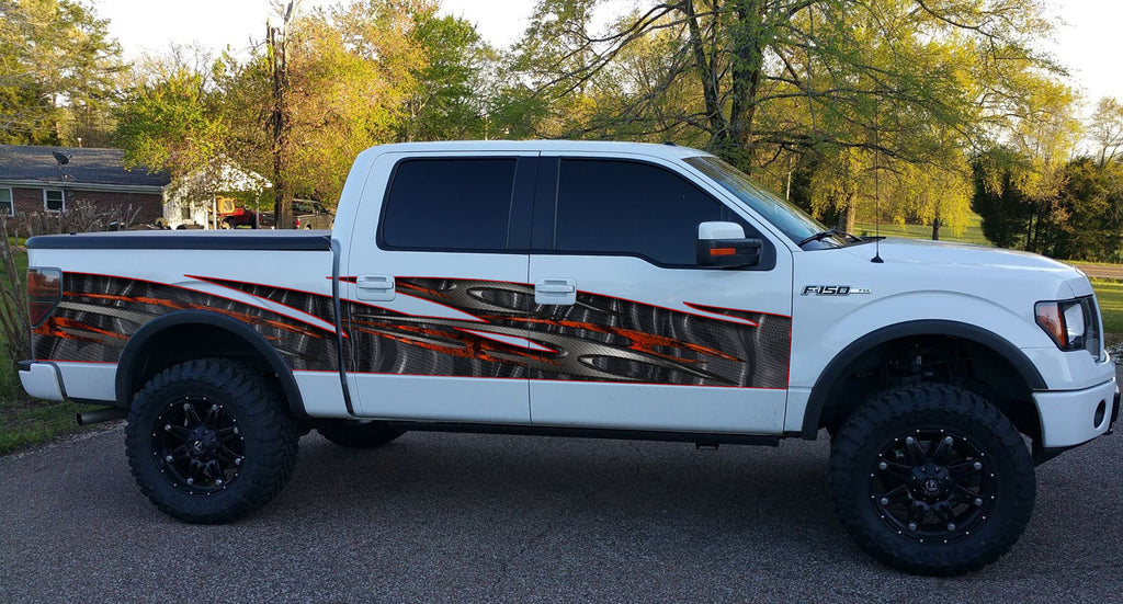 Truck side graphics, tribal full color graphics, Car wrap design, Tribal car side auto vinyl decal, Tribal street racing sticker