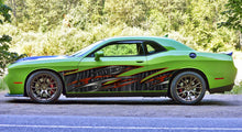 Load image into Gallery viewer, 3D Tribal Street Racing Car Side Design, Tribal Car Vinyl Decal, Tribal Full Color Car Side Graphics, Tribal Car Side Sticker