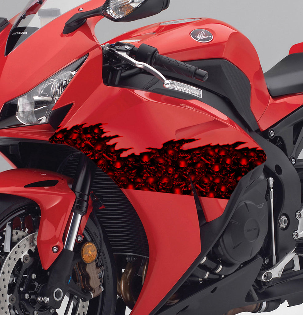 Sculls Sport Bike vinyl sticker, 3D Sculls decal for Motorcycle, Scull Racing Bike, Scull Bike graphics tribal skulls, Decal for racing bike