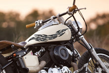 Load image into Gallery viewer, Crotch rocket street racing graphic design, Tribal street racing graphic decal, Sword Full color tribal vinyl sticker, Weapon chopper wrap