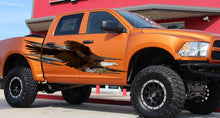 Load image into Gallery viewer, USA Eagle Car Wrap Sticker, 3D Tribal Ripped Metal Car Vinyl, Patriotic Full Color Sticker Car Side Graphics, Bald Eagle Car Vinyl