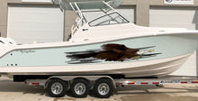 Load image into Gallery viewer, US Eagle Ripped Metal Full Color Speed Boat Vinyl Design, Tribal Boat Graphics, Cigar Boat Wrap, Yacht Vinyl, Watercraft Sticker Design