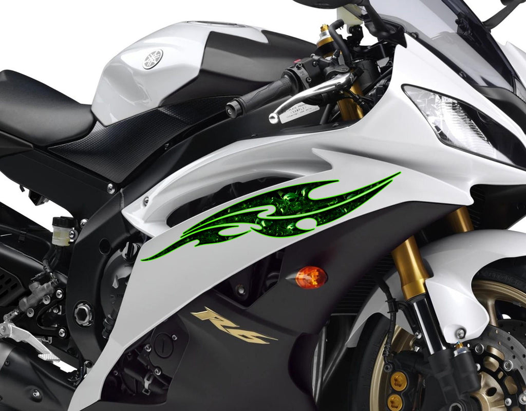 3D Skull decal for Motorcycle, Skull Racing Bike, Skull Sport Bike vinyl sticker, Skull Bike graphics tribal skulls, Decal for racing bike