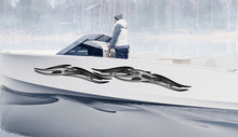 Load image into Gallery viewer, Speed Boat Vinyl Design, 3D Tribal Boat Graphics, Ripped Metal Full Color, Tribal Cigar Boat Wrap, Yacht Vinyl, Watercraft Sticker Design