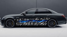Load image into Gallery viewer, 3D Checkered flag Ripped Metal Car Vinyl, Racing flag car vinyl side wrap, Checkered flag car side vinyl decal, Racing flag car sticker