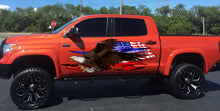 Load image into Gallery viewer, Patriotic car graphics, US Flag car vinyl decal, USA Flag car vinyl side wrap, American pride car vinyl sticker, US Eagle car side design