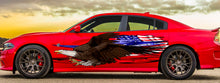 Load image into Gallery viewer, 3D Bald Eagle racing stripes, Tribal car wrap, American flag car vinyl graphics, US flag car vinyl sticker US flag car side design