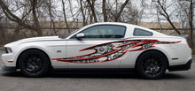 Load image into Gallery viewer, Turbines full color car side graphics, Tribal tattoo car vinyl sticker, Tribal racing stripes car side vinyl decal, Turbines car wrap
