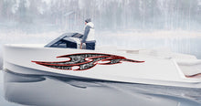 Load image into Gallery viewer, 3D Turbines Boat Graphics Ripped Metal Full Color Speed Boat Vinyl Design, Tribal tattoo Cigar Boat Wrap, Yacht Vinyl Sticker Design