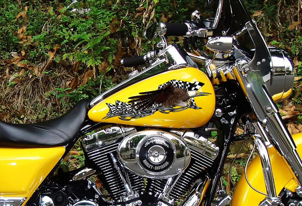 US eagle Decal Full Color Crotch Rocket Graphics, Weapon Chopper Vinyl, American pride Bike Graphics, Patriotic Motorcycle Sticker