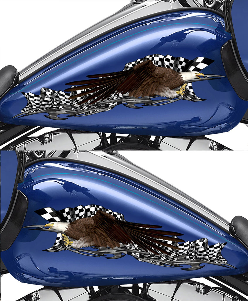 Checkered flag decal for Motorcycle Weapon Racing Bike wrap US eagle Sport Bike vinyl Weapon Bike graphics sticker