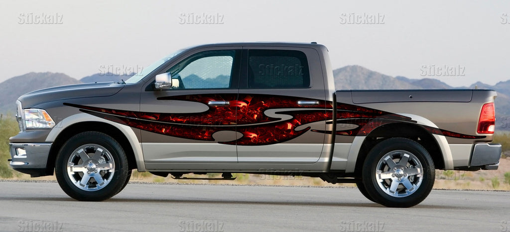 3D Skull car side design, Skulls car vinyl graphics, Skull car vinyl decal, Skulls car vinyl sticker, Skull car vinyl side wrap