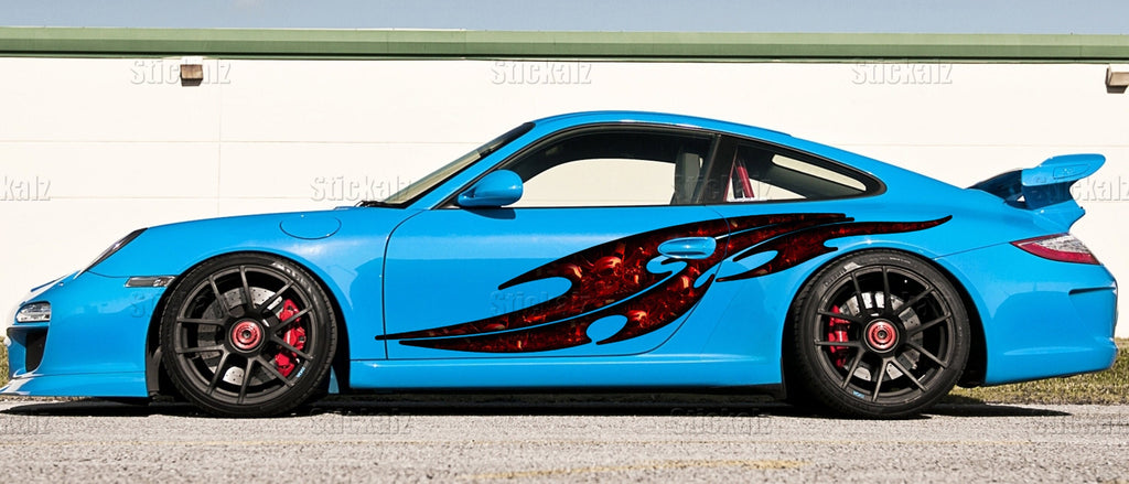 Skull car side wrap, Skulls car side design, Skull car vinyl graphics, Skulls car vinyl decal, Skull car vinyl sticker