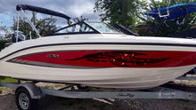 Load image into Gallery viewer, Scull Ripped Metal Watercraft Vinyl, Scull Cigar Boat Side Graphics, Full Color Yacht Graphics