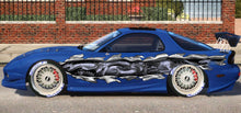 Load image into Gallery viewer, Dragons Car Wrap, Dragons Ripped Metal Car Vinyl Decal, Lizard Pride Car Vinyl Design, Dragons Full Color Car Side Graphics, Lizard Car