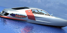 Load image into Gallery viewer, 3D US Flag Boat Graphics Ripped Metal Full Color Speed Boat Vinyl Design, US Flag Cigar Boat Wrap, Yacht Vinyl, Watercraft Sticker Design