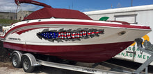 Load image into Gallery viewer, 3D US Flag Boat Graphics Ripped Metal Full Color Speed Boat Vinyl Design, US Flag Cigar Boat Wrap, Yacht Vinyl, Watercraft Sticker Design