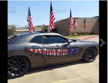 Load image into Gallery viewer, US Flag decor for Car decoration Wrap Ripped Metal Full Color Vinyl Design US Flag decals and stickers