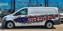 Load image into Gallery viewer, US Flag Ripped Metal Car wrap Graphics Side Decals Graphics Vinyl Stickers, American flag for jeep