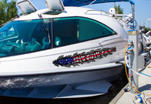 Load image into Gallery viewer, 3D Watercraft Graphic USA flag Boat Wrap Ripped Metal Full Color Speed Boat Vinyl Design US flag Yacht Wrap Sticker,boat decals,
