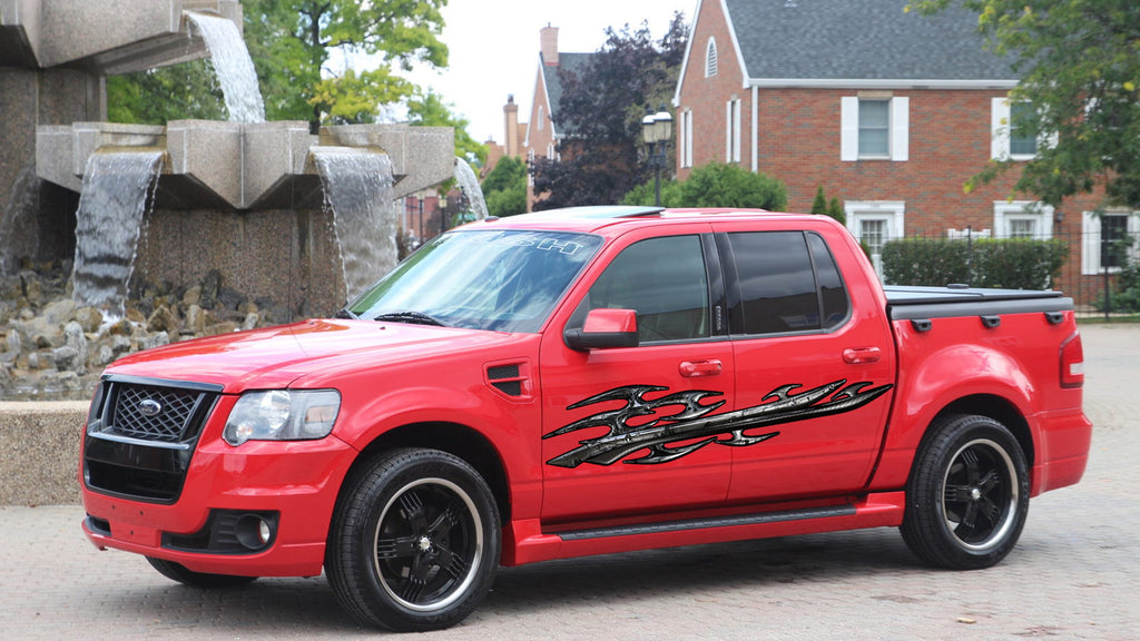 3D Tribal Ripped Metal Car Vinyl Blade Car wrap Car Vinyl Tribal Car Graphics Side Decals Graphics Vinyl Stickers