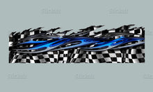 Load image into Gallery viewer, Checkered 3D Dragons Tribal Ripped Metal Car Vinyl, Dragons Boat Wrap, Wrap Vinyl, Tribal Flames Decals, Ranger Boat Decals and Stickers