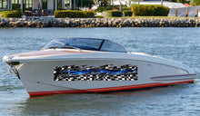 Load image into Gallery viewer, Checkered 3D Dragons Tribal Ripped Metal Car Vinyl, Dragons Boat Wrap, Wrap Vinyl, Tribal Flames Decals, Ranger Boat Decals and Stickers