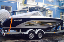 Load image into Gallery viewer, 3D Sword Ripped Metal Vinyl Wrap ,Tattoo Boat Decals, Watercraft Vinyl, Tribal Yacht Vinyl, Ranger Boat Decals and Stickers