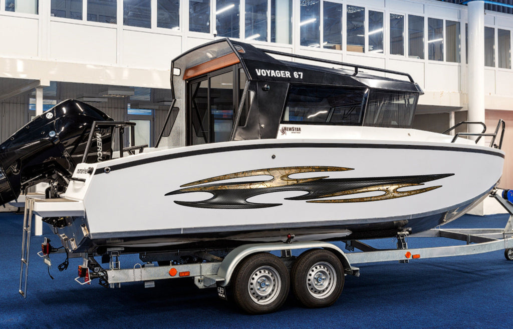 3D Sword Ripped Metal Vinyl Wrap ,Tattoo Boat Decals, Watercraft Vinyl, Tribal Yacht Vinyl, Ranger Boat Decals and Stickers