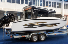 Load image into Gallery viewer, 3D Sword Ripped Metal Vinyl Wrap ,Tattoo Boat Decals, Watercraft Vinyl, Tribal Yacht Vinyl, Ranger Boat Decals and Stickers