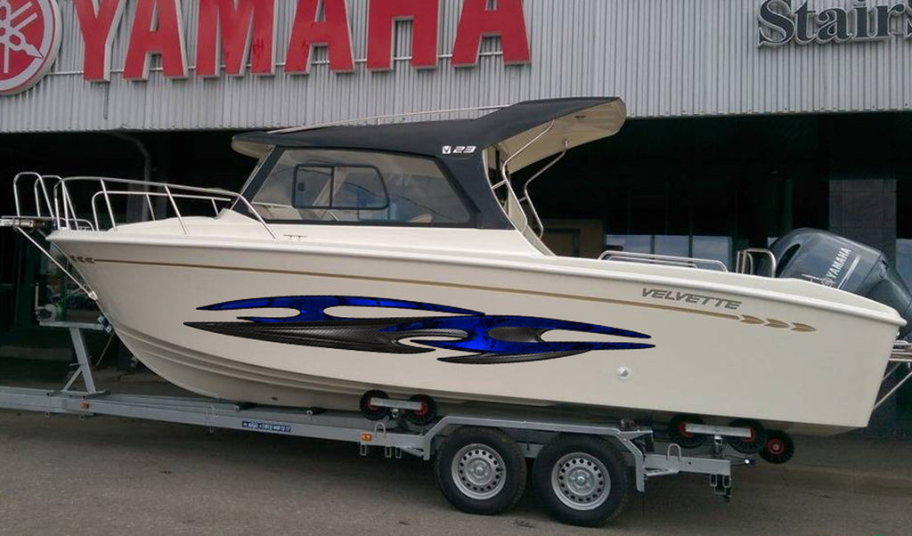 3D Sword Ripped Metal Vinyl Wrap ,Tattoo Boat Decals, Watercraft Vinyl, Tribal Yacht Vinyl, Ranger Boat Decals and Stickers