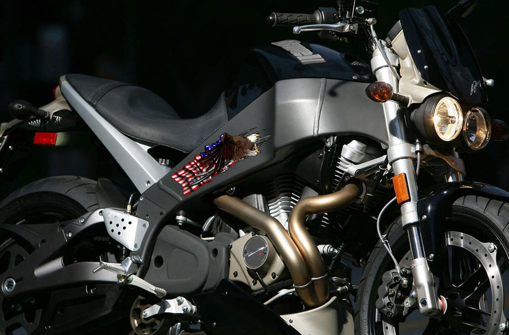 USA Racing Stickers and Decals, US Eagle Ripped Metal Motorcycle Vinyl, Dirt bike stickers, Dirt Bike Decals, American Flag Decal