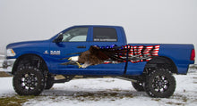 Load image into Gallery viewer, Bold Eagle Truck Side Stickers, USA Flag Car Wrap Decal, Eagle Vinyl, American Pride Graphics, USA Flag Decal for jeep
