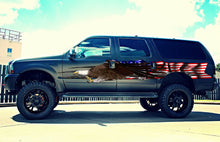 Load image into Gallery viewer, Bold Eagle Truck Side Stickers, USA Flag Car Wrap Decal, Eagle Vinyl, American Pride Graphics, USA Flag Decal for jeep