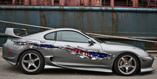 Load image into Gallery viewer, US Flag car wrap, American Pride Ripped Metal full color car vinyl design, USA Flag car vinyl decal, Patriotic car vinyl side sticker