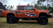 Load image into Gallery viewer, US Pride car vinyl decal, USA Flag Full Color car side graphics, 3D US Flag car side wrap, American pride Ripped Metal car vinyl design