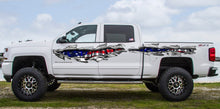 Load image into Gallery viewer, US Pride car vinyl decal, USA Flag Full Color car side graphics, 3D US Flag car side wrap, American pride Ripped Metal car vinyl design