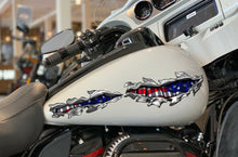 Load image into Gallery viewer, US Flag Full Color Crotch Rocket Graphics, USA Flag Chopper Vinyl Decal, US Flag Bike Vinyl Graphics, Patriotic Motorcycle Sticker