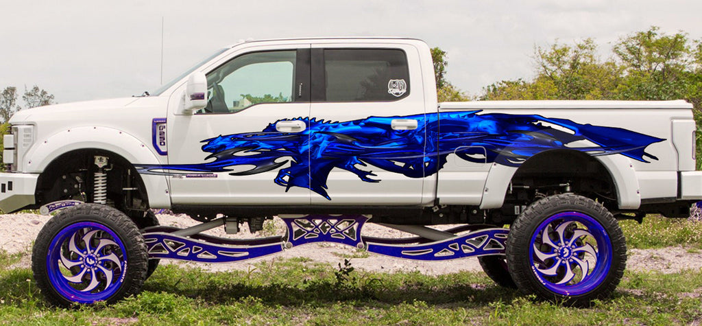 3D Dragons Car Wrap, Dragon Vinyl, Racing Stripes Vinyl, Cool Decals for jeep Wrap Design