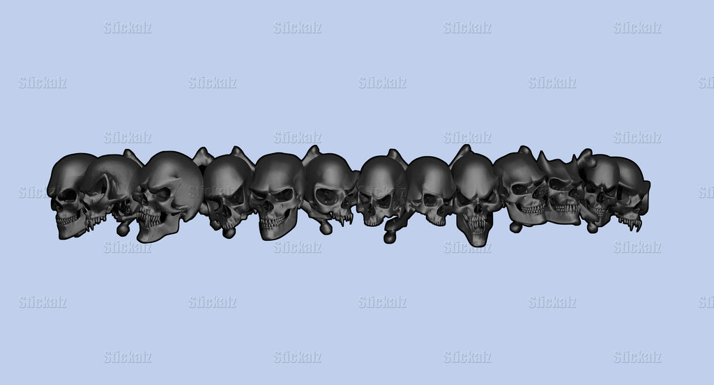 Full color Car side graphics Racing stripes, Tribal skulls vinyl, Car side tribal skulls graphic